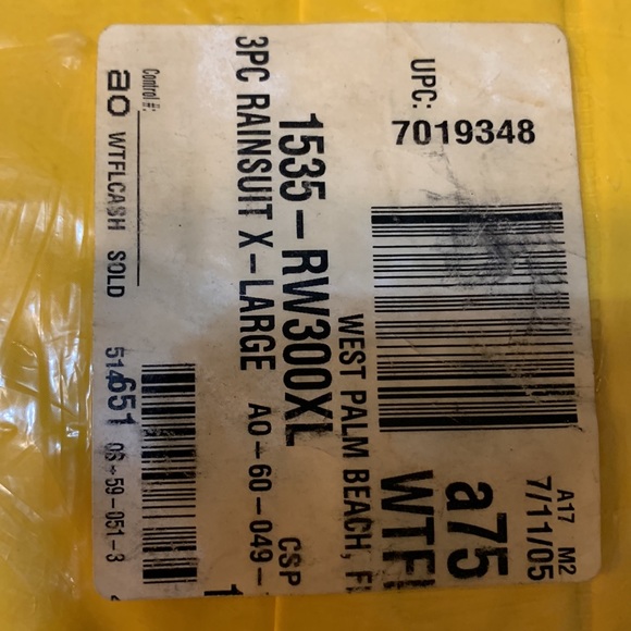 3 piece heavy duty xlg rain suit yellow heavyduty - Picture 5 of 8